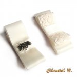 clips para sapatos de casamento arco de cetim e noiva em marfim de renda