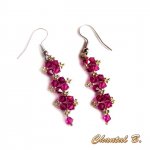 brincos swarovski cristal rosa fúcsia e bodas nocturnas prateadas