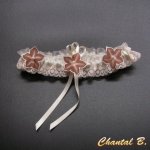 ligas de casamento cetim e renda flores de marfim seda chocolate romântico personalizável