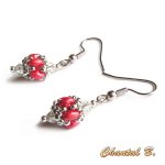 Brincos de dia dos namorados swarovski pérolas de vidro de cristal swarovski e prata