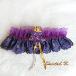 Cetina de seda roxa e ligas de organza