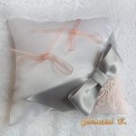 anel de casamento almofadado almofadado de laço de salmão cinzento em forma de laço Graziella