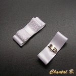 ganchos para sapatos de casamento em laço e renda de cetim branco