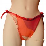 Tanga de seda rubi laranja e cobre