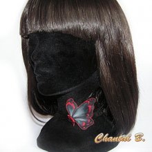 colar de casamento acessório cerimónia de casamento gargantilha borboleta de seda pintada em fita de organza