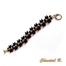 pulseira de noite pérolas brancas swarovski pérolas de vidro pretas