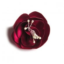flor de cetim rosa fúcsia e pistilos feitos à mão para acessórios de casamento