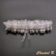 liga de casamento em renda branca com contas PAMELA