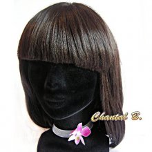 colar de acessórios de casamento cerimónia gargantilha orquídea seda rosa pintada em fita de organza
