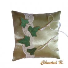 PROMOÇÃO - Conjunto de almofadas de aliança de casamento em cetim e renda natural com ligas