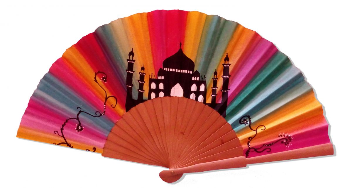 Ventilador de algodão pintado e desenhado à mão "AGRA