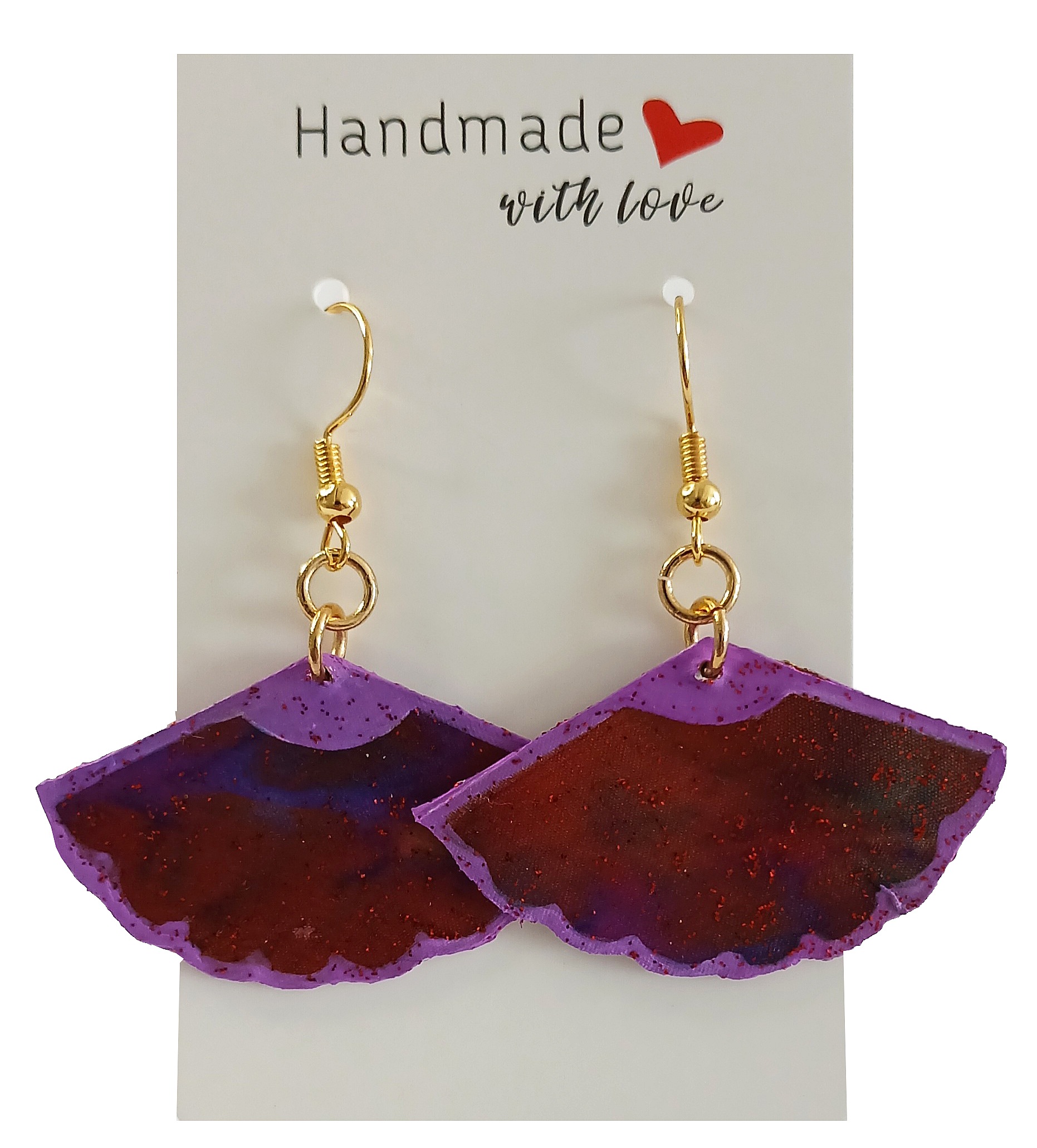 Boucles d oreilles en soie recto verso