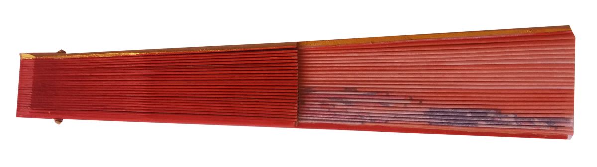 Ventilador de cetim desenhado e pintado à mão "Córdoba