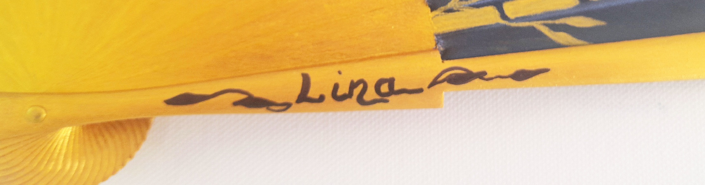 Ventilador de cetim de algod&atilde;o desenhado &agrave; m&atilde;o e pintado &agrave; m&atilde;o "Magic Night