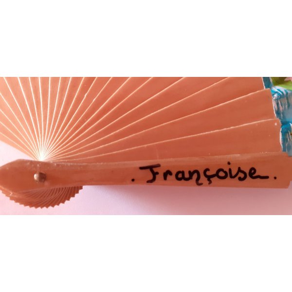 Ventilador de cetim desenhado à mão e pintado à mão "meu adorável beija-flor".