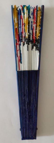 Ventilador de cetim desenhado e pintado &agrave; m&atilde;o "OAXAQUE&Ntilde;A