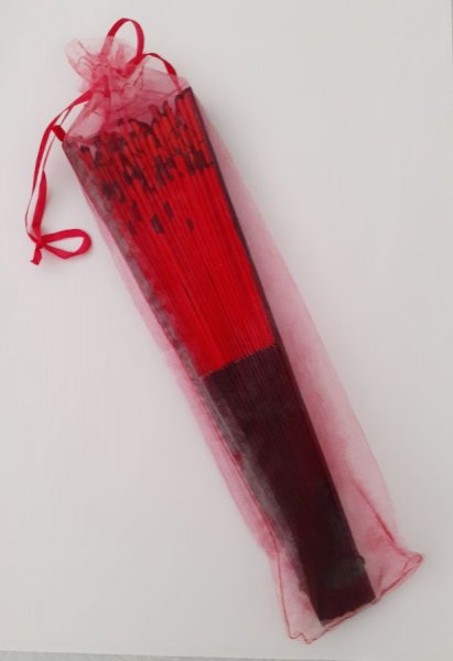 Ventilador de cetim desenhado e pintado &agrave; m&atilde;o "M&aacute;laga