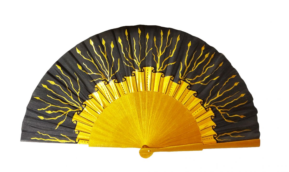 Soirée d'or "Soirée d'or" desenhada à mão e pintada em cetim
