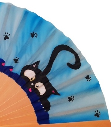 Eventail en soie haut de gamme bois sycomore