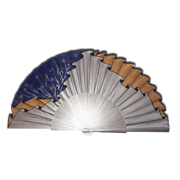 Ventilador de cetim de algodão pintado à mão "Icecool drapeado