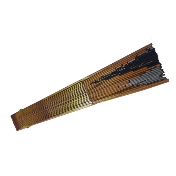 Ventilador de cetim de algodão pintado à mão "Drapeado do Oriente