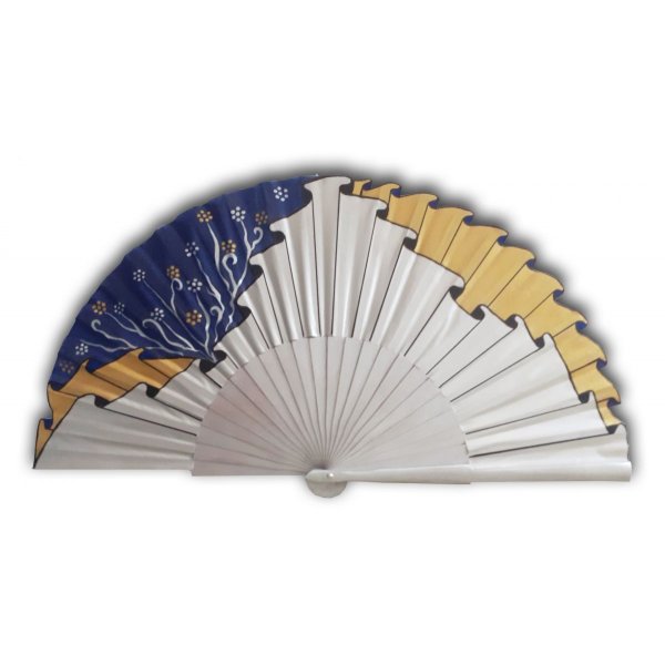 Ventilador de cetim de algodão pintado à mão "Icecool drapeado