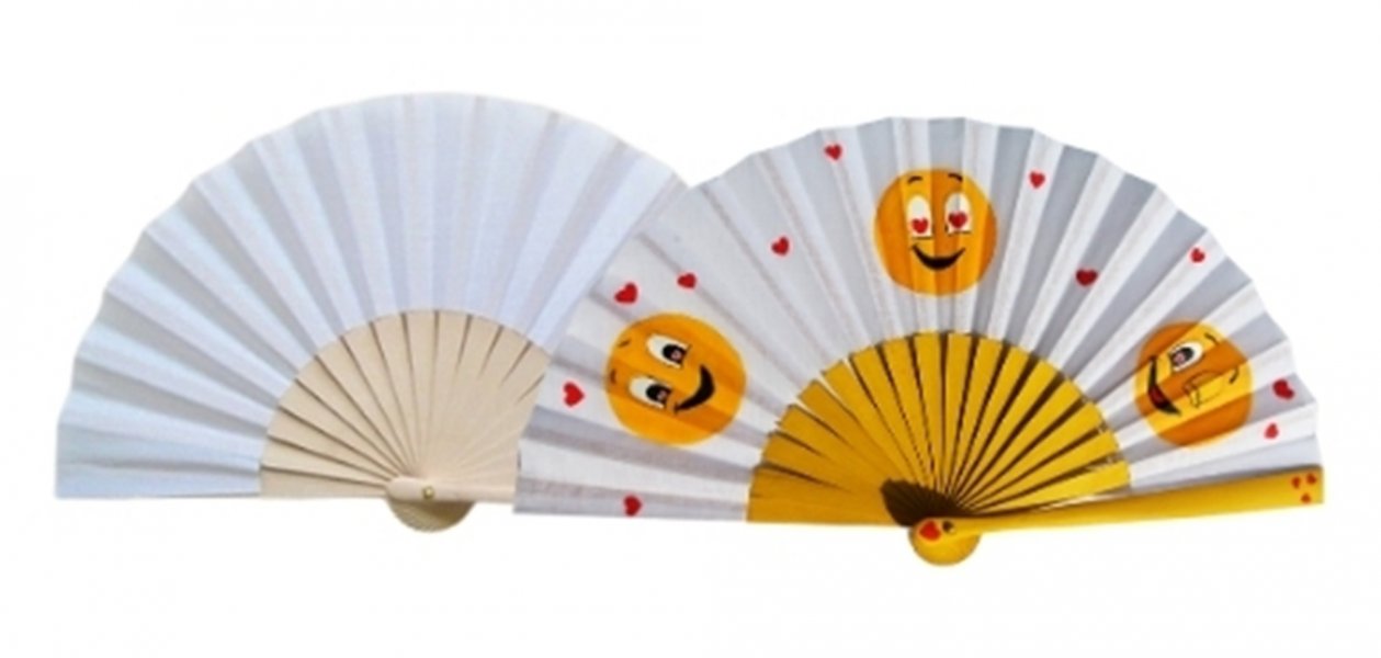 Mini &eacute;ventail basique &agrave; customiser en coton blanc 