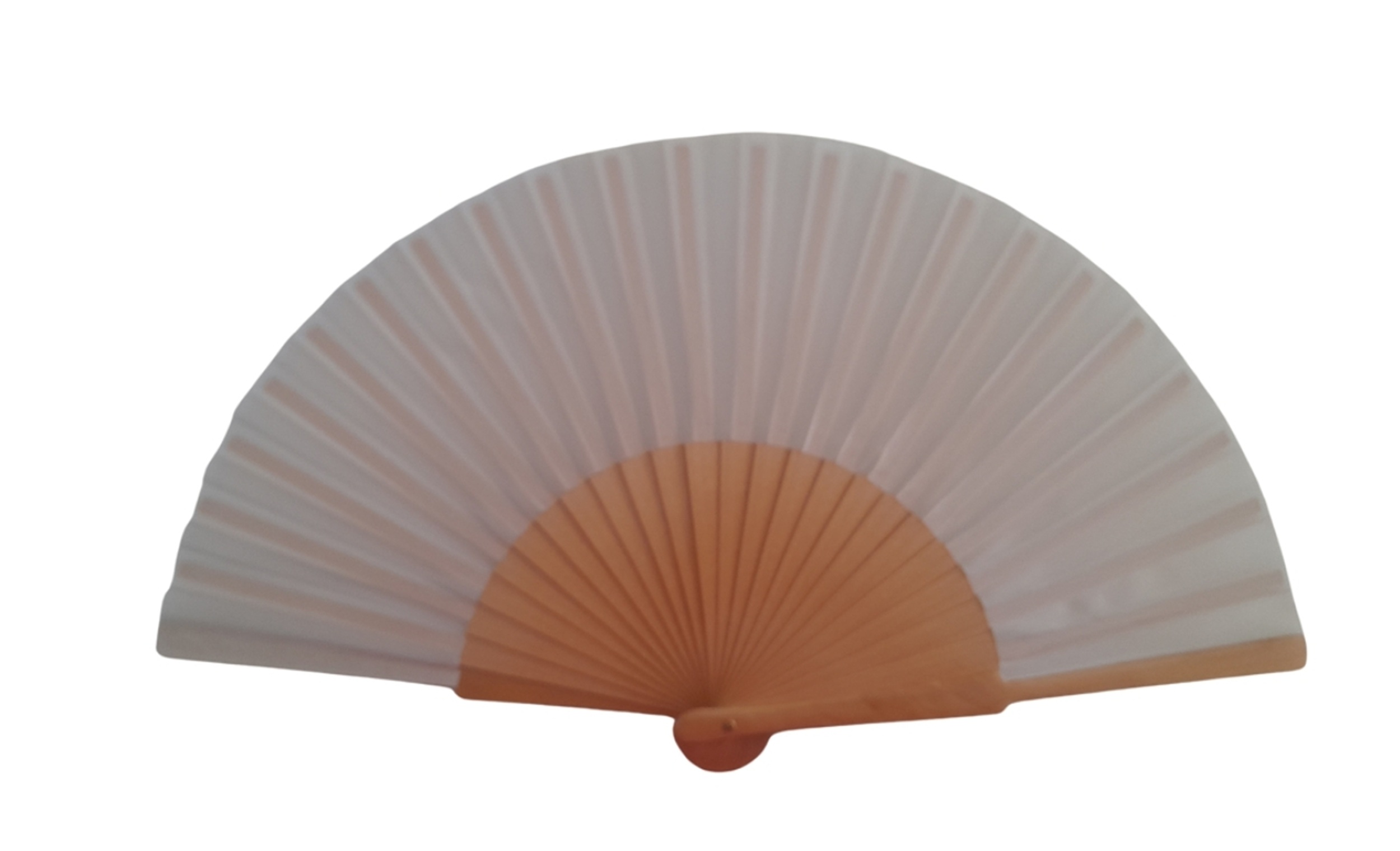 Eventail à customiser en soie blanche Habotai 10 bois sycomore