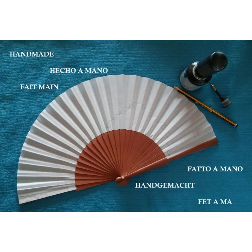 Ventilador de algodão unisexo pintado à mão. "Clap cinema" 19cm