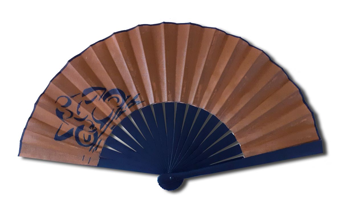 Ventilador de algodão unisexo pintado à mão. "Moto tour" 19cm