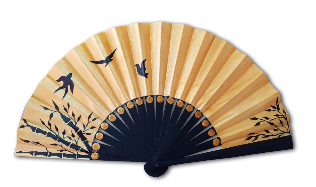 Nova colecção 2021, mini ventilador em algodão pintado à mão. "Liberty" (Liberdade)
