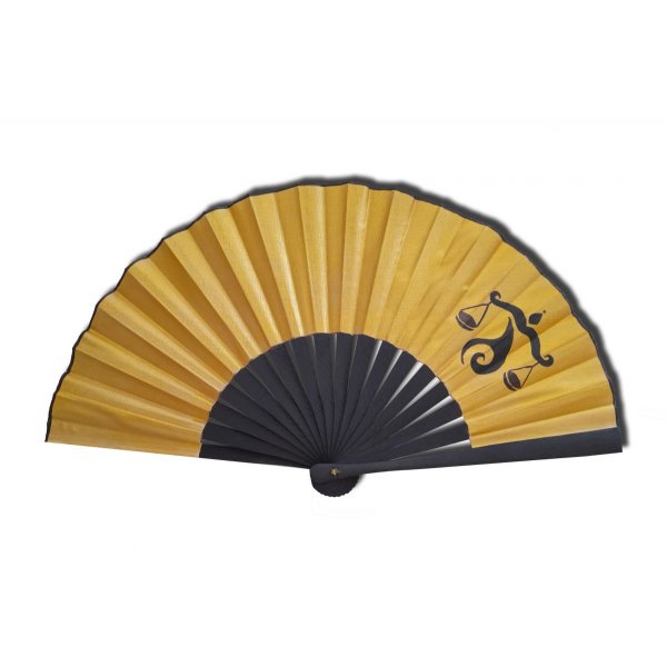 Nova colecção de zodíaco, mini ventilador de algodão pintado à mão. "Libra".