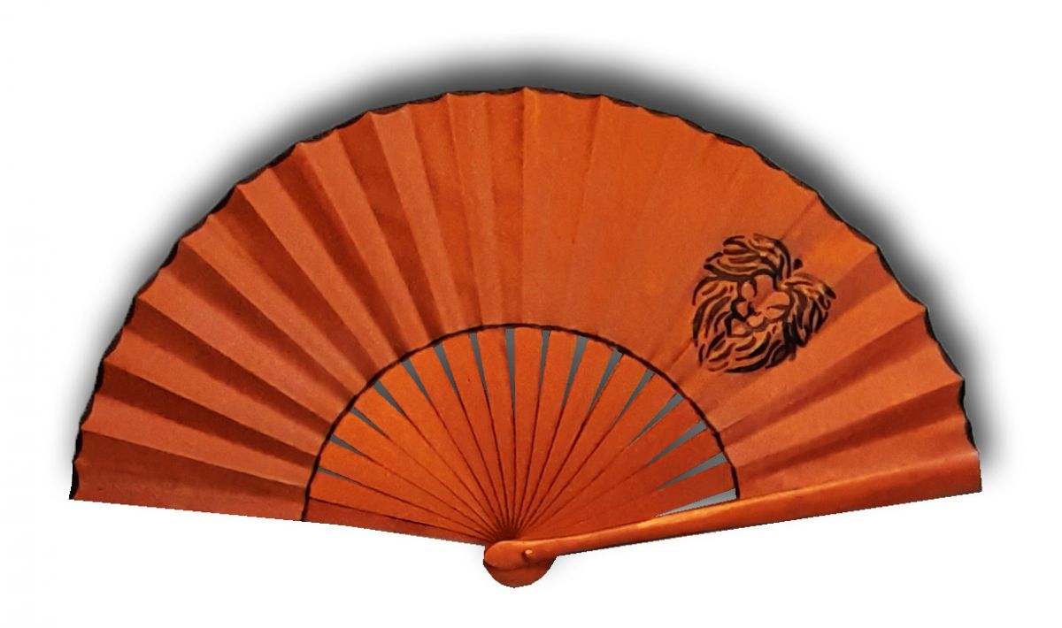 Nova colecção de zodíaco, mini ventilador de algodão pintado à mão. "Leo".