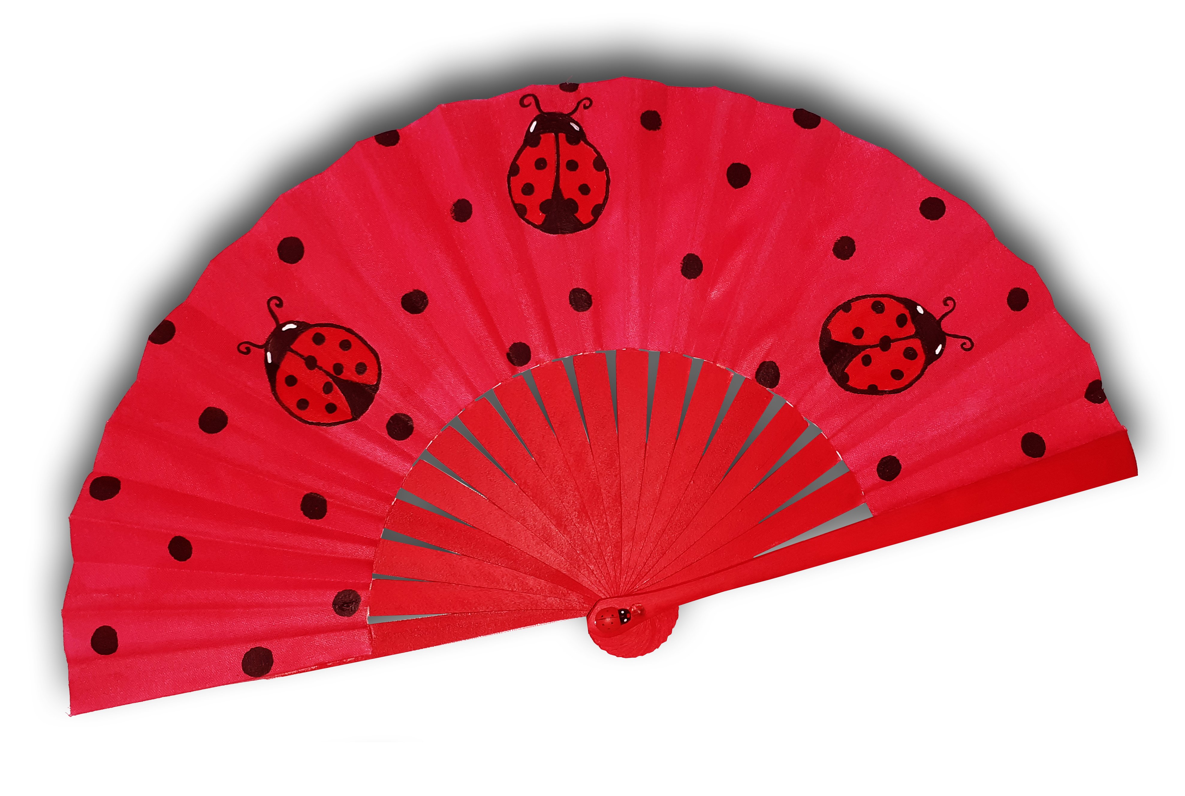 A minha primeira ventoinha de algod&atilde;o desenhada e pintada em primeira m&atilde;o "Cocci mini