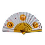 O meu primeiro leque de algodão desenhado e pintado à mão 'Emoji