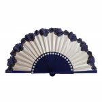 Ventilador de cetim de algodão pintado e desenhado à mão 'Flamenca