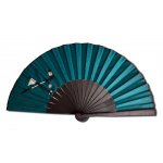  Ventilador de algodão unisexo pintado à mão. 'Golfgreen' 19cm