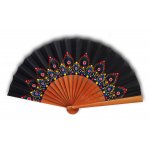 Ventilador de algodão unisexo pintado à mão. 'Mandala' 19cm