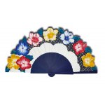 Ventilador de cetim desenhado e pintado à mão 'OAXAQUEÑA