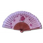 Um grande leque desenhado à mão e pintado à mão, personalizado com renda 'L'orquidée