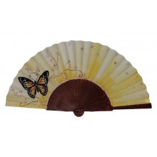 Ventoinha de cetim desenhada à mão e pintada 'Butterfly