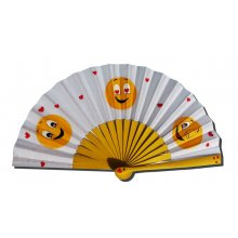 O meu primeiro leque de algodão desenhado e pintado à mão 'Emoji