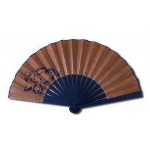 Ventilador de algodão unisexo pintado à mão. 'Moto tour' 19cm