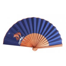  Ventilador de algodão unisexo pintado à mão. 'Regate' 19cm