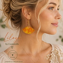 Boucles d oreilles en soie recto verso