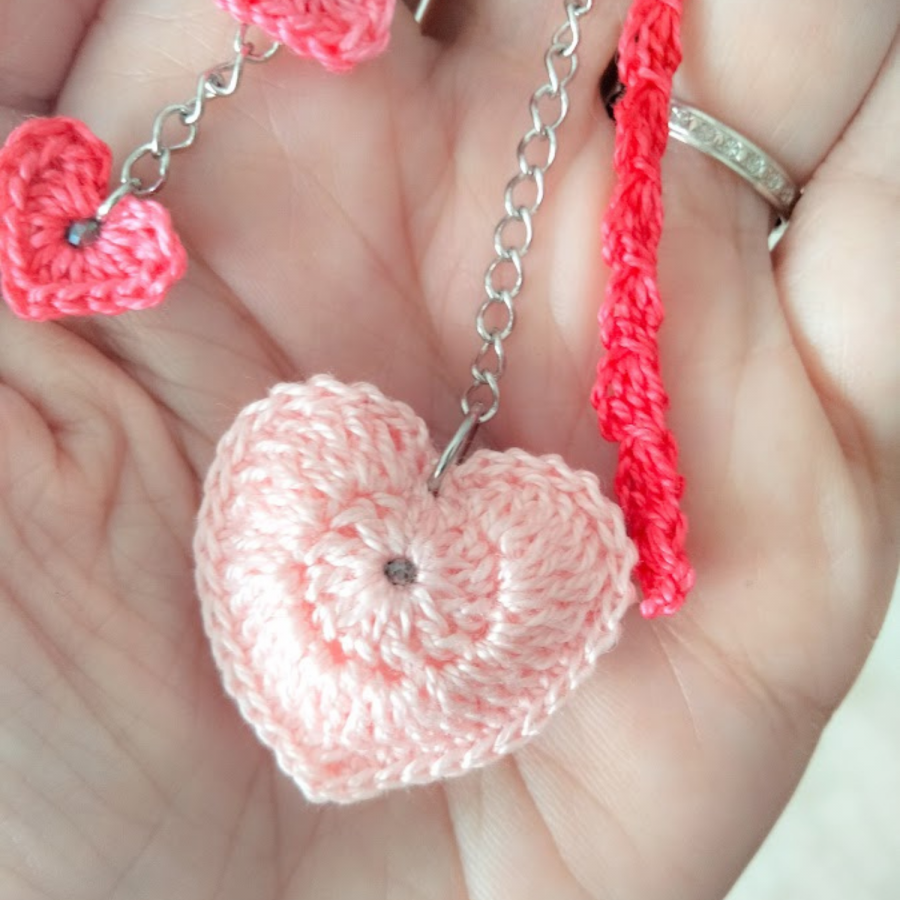 Jóia de saco "coração" Rosa