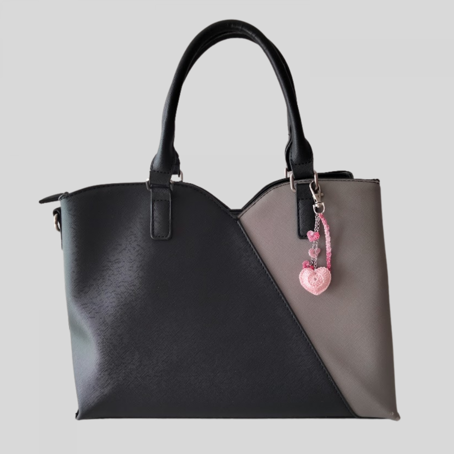 Jóia de saco "coração" Pink e Bordeaux
