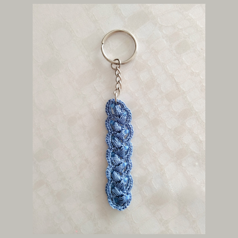 Chaveiro "Lavanda" - missangas transparentes