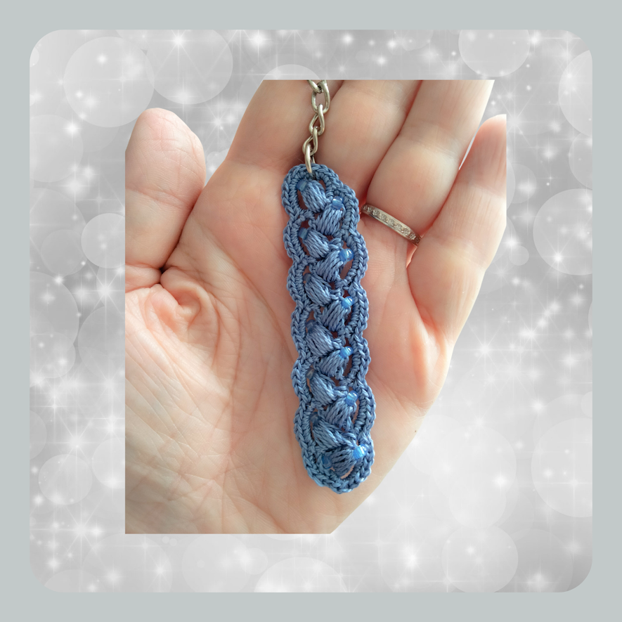 Chaveiro "Lavanda" - missangas transparentes