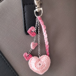 Jóia de saco 'coração' Pink e Bordeaux